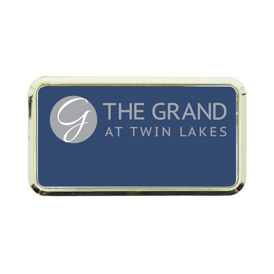 Plastic Framed Badge Rounded Corners - No Personalization 1.5"X3" (Screened)
