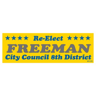 Bumper Sticker | Rectangle | 3 3/4" x 11 1/2" | Yellow Vinyl