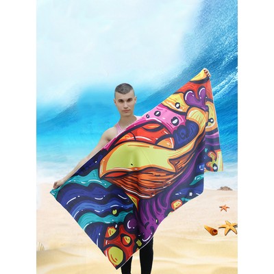 31.5 x 59 inch Absorbent Beach Towel Cold Feeling Thin Quick Dry Sand-free Towel Travel Accessories