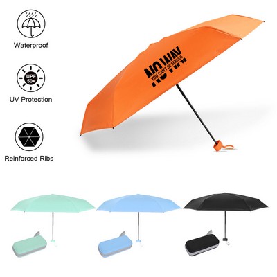 Mini Umbrella With Carrying Case - 38'' Arc 6 Panel