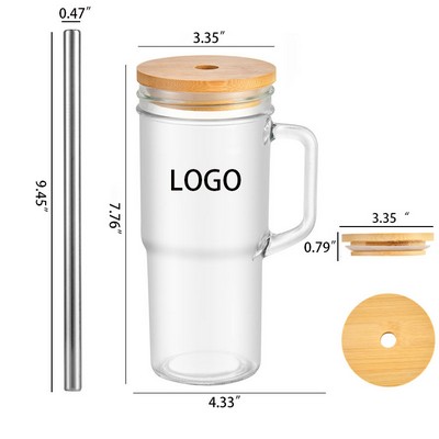 Glass Straw Tumbler With Lid