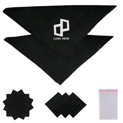 13 x 13 Inch Wave Pattern Silver-Foiled Black Napkin