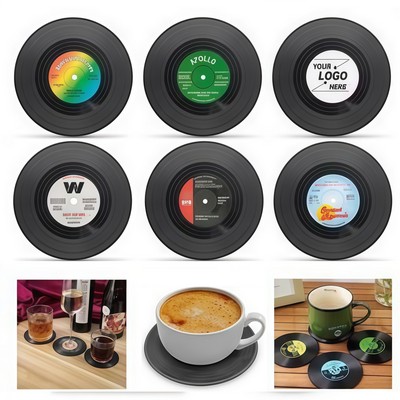 Full Color Print Retro Vinyl Record Coasters