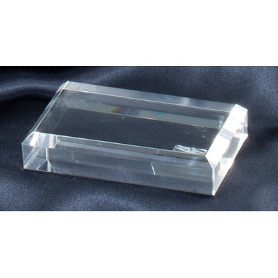 Elegance Crystal Rectangular Paperweight Award - 4 x 2 1/2''