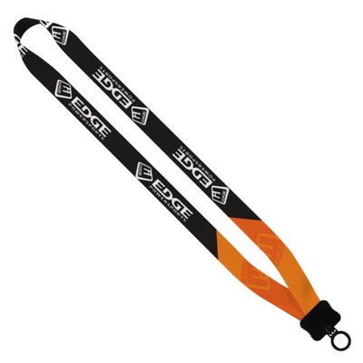 3/4" rPET Dye-Sublimated Waffle Weave Lanyard with Plastic Clamshell and O-
