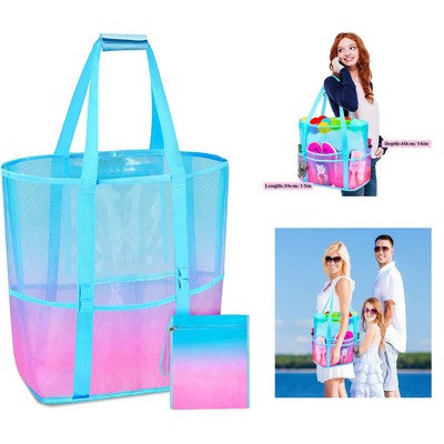 7.8 x 15 x 16 Inches Mesh Beach Bag