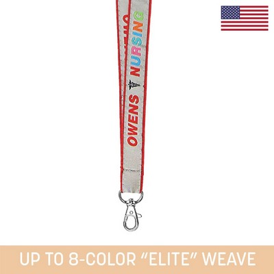 3/4" Woven Lanyard w/ Lobster Claw - "Elite" Weave