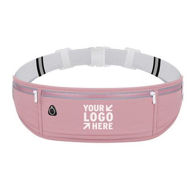 Solid Color Three-Pocket Sports Waist Pack