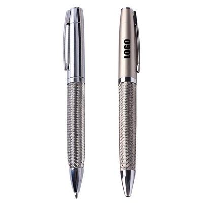 Stylish Weave Metal Twist Ballpoint Pen