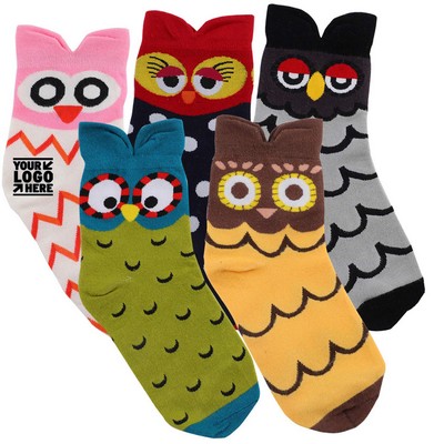 Ladies' Owl Socks Gift Cute Five Pack