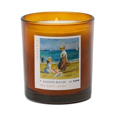 Impressionist 6 Oz Amber Glass Candle In Blue Box - Renoir, "Figures On The