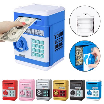 Bank for Kids with Password Code Lock and Auto Grab Bill Slot