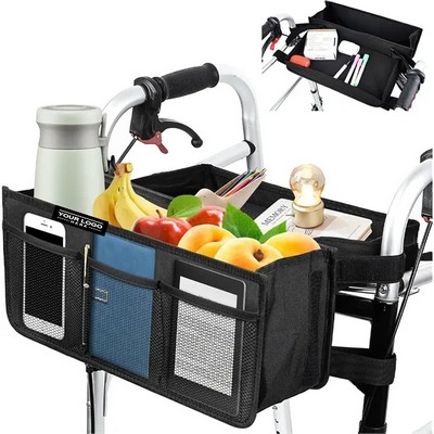 Upgraded Walker Basket for Seniors Mobility Aid Daily Essentials Storage