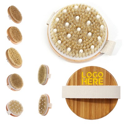 Short wooden bath brush
