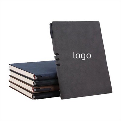 Pu Cover Classic Notebook W/ Side Pen Slot