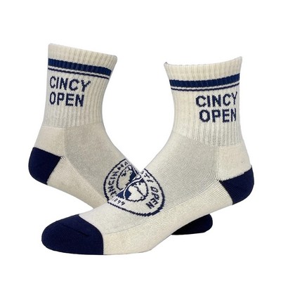 Organic Cotton Woven Mini Athletic Crew Sock