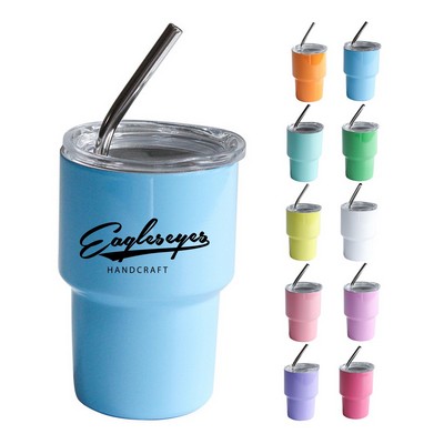 3oz/5oz/7oz Mini Tumbler Shot Glass with Straw and Lid