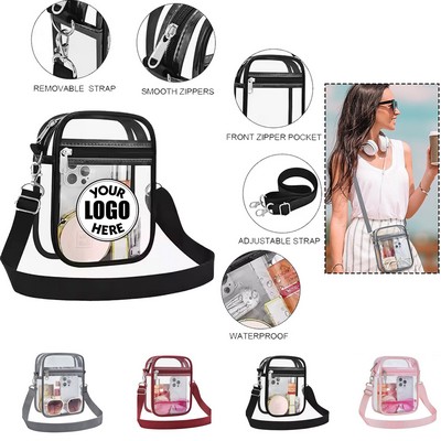 Clear Transparent PVC Crossbody Stadium Bag
