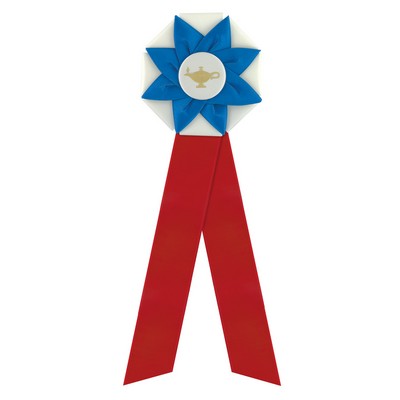 4 1/2" Rosette Ribbon 14" Long with 2 Streamers