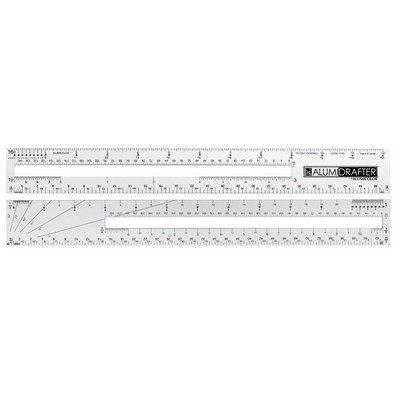 18" Straight Edge Ruler w/Center Finding Back