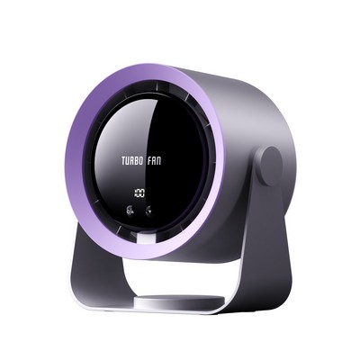 USB Desk Turbo Fan, Ultra-Quiet Mini Desk Fan, Powerful Wind, LED Display