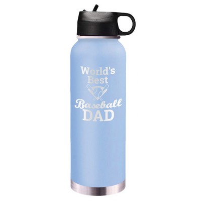 32 Oz. Light Blue Stainless Steel Water Bottle