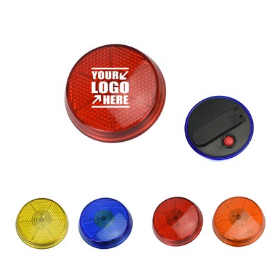 Round Flashing Safety Button Lights With Back Clip