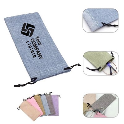 Linen Sunglass Drawstring Pouch