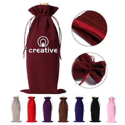Customized Velvet Drawstring Wine Gift Bag