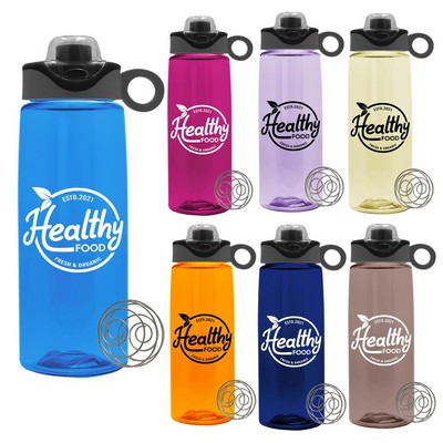 The Flair - 26 Oz. Tritan™ Bottle w/Drink Thru Snap On Silicone Handle Lid with Whisk Ball