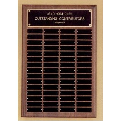 Perpetual Series Walnut Plaque w/ 60 Individual Plates (16"x24")