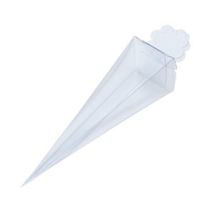 Clear Plastic Cone Box w/Floral Top