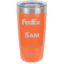 Polar Camel 20 Oz. Orange Ring Neck Vacuum Insulated Tumbler w/Clear Lid