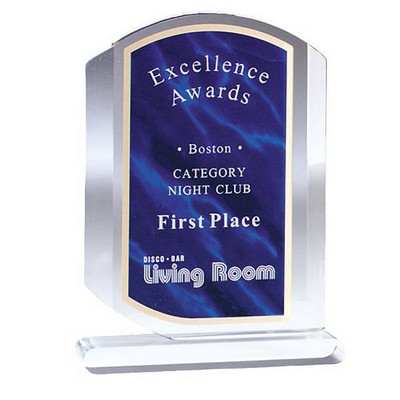 Clear Edge Marble Trophy, Blue Marble, Medium (6"x8-1/2")