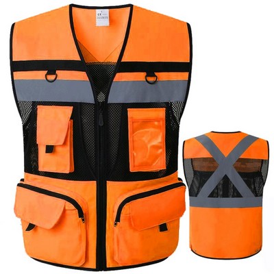 Reflective Mesh Safety Vest With Pocket