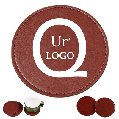 Round Pu Coaster