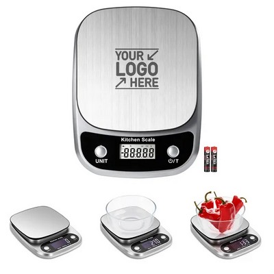 11lb Kitchen Scale with 5 Units Tare Function & LCD Display