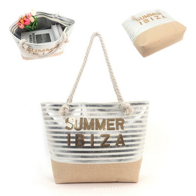 Sparkling Letter Hand-Held Storage Beach Bag