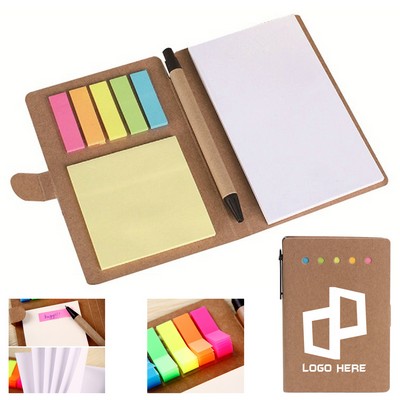 Kraft Paper Sticky Notes Pads And Pen Set