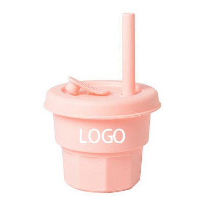 14Oz Silicone Straw Cup For Kids