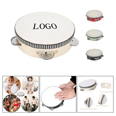 6" Wooden Handheld Tambourine