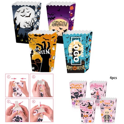 4-Piece Halloween Open-Top Popcorn Containers