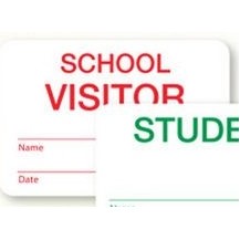 Handwritten TEMPbadge Expiring School Badges, Visitor