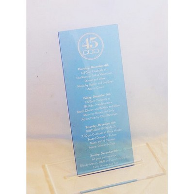 4" x 9" - Clear Acrylic Menu