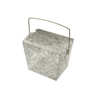 Clear Take Out Box w/Floral Print (2¾" x 2" x 2½")