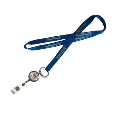 5/8" Wide Silkscreened Lanyard w/J-Hook Or Split Key Ring