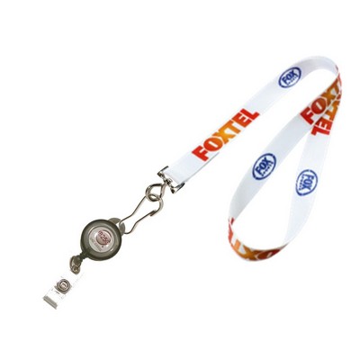 3/4" Sublimated Lanyard w/J-Hook Clip & Badge Reel Set