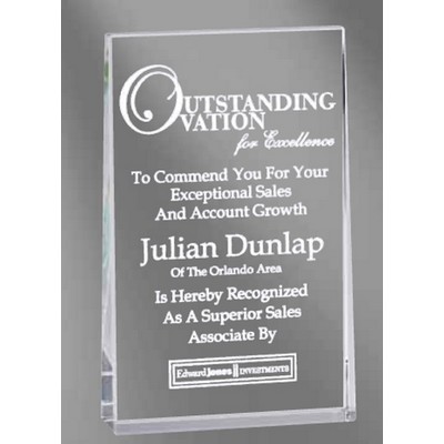 7" Crystal Rectangle Wedge Award