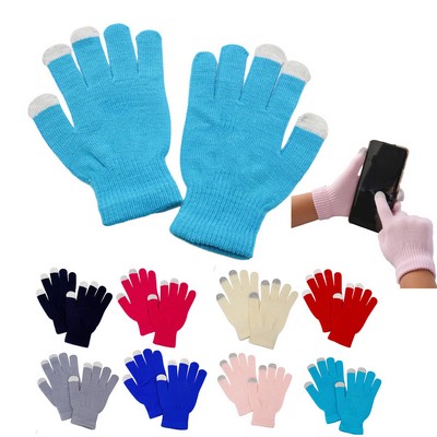 Vibrant Winter Knit Gloves with Full Color Design