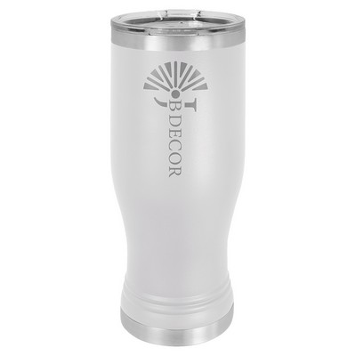 White Polar Camel™ 20 oz Pilsner Tumbler with Clear Lid